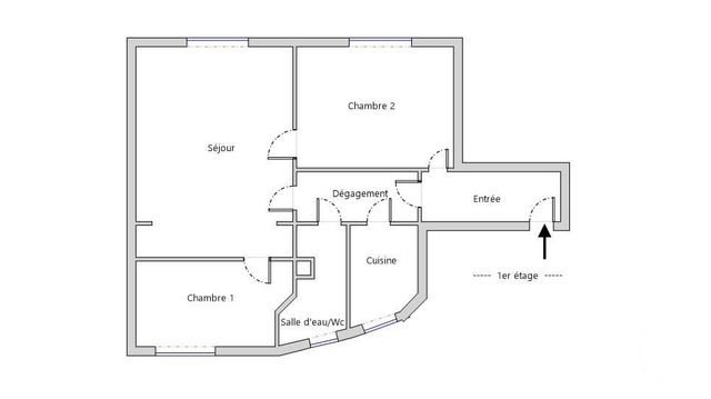 Appartement F3 à vendre - 3 pièces - 55.0 m2 - PARIS - 75012 - ILE-DE-FRANCE - Century 21 Bel Air